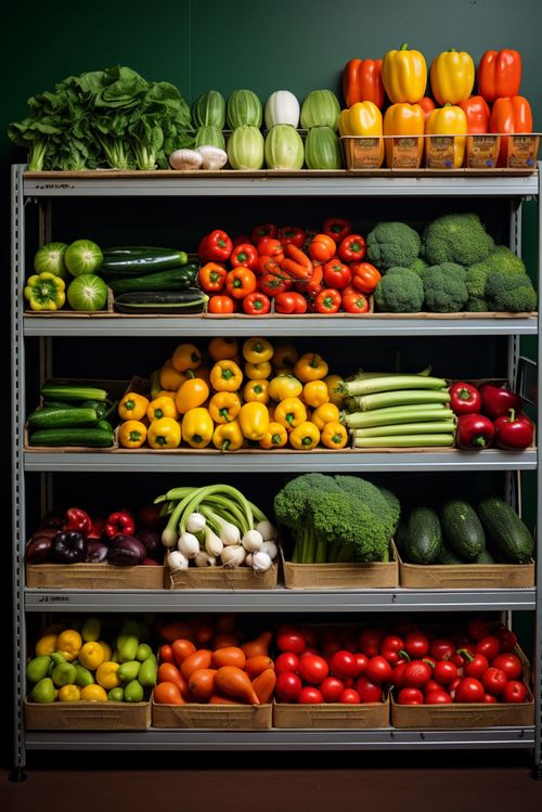 农产品新鲜蔬菜货架摄影图